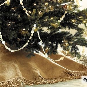 Ballard Designs 72” Burlap/Jute Farmhouse Christmas Tree Skirt